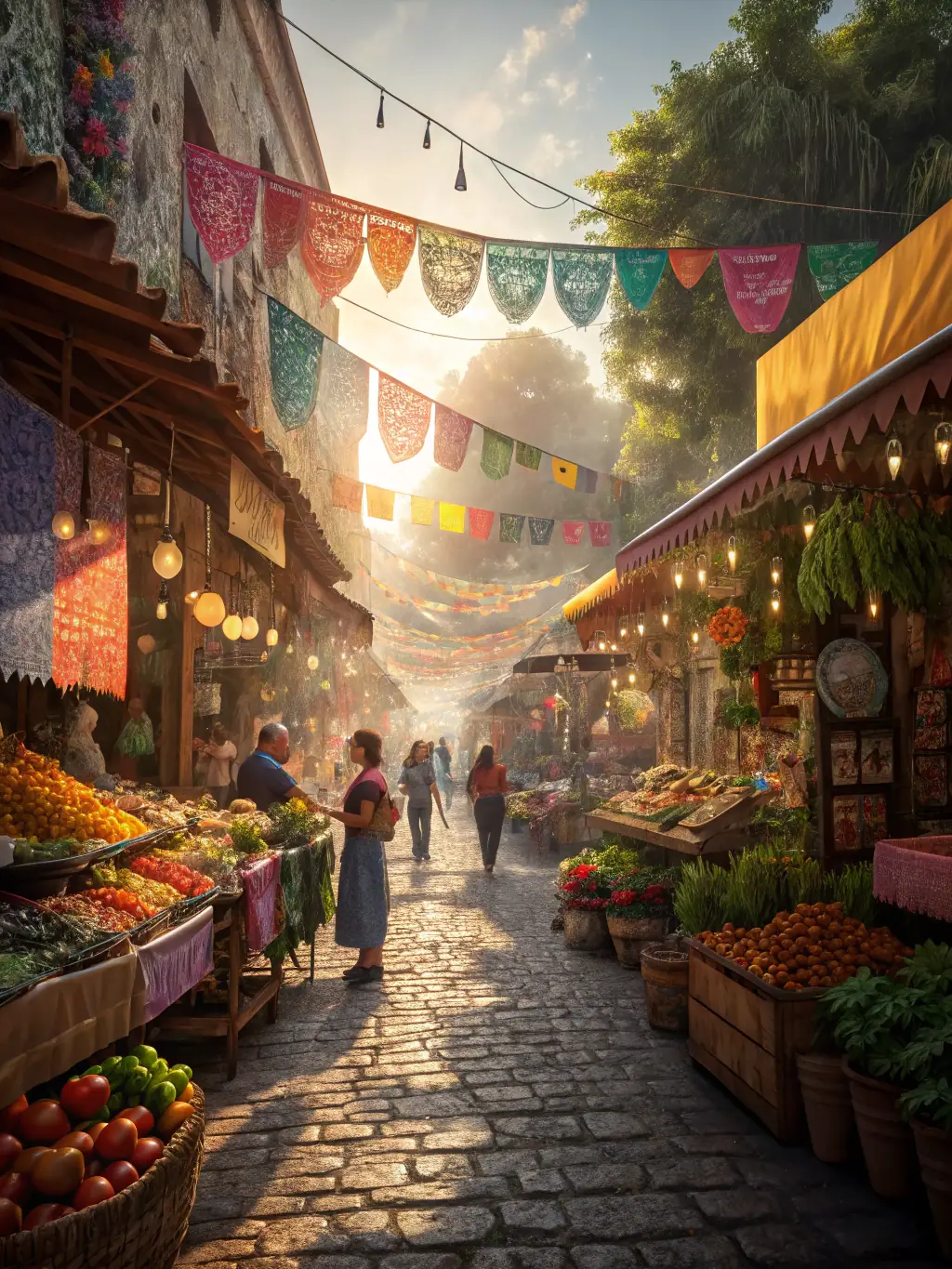 A photograph capturing the energy of a student-led cooperative marketplace, showcasing handmade crafts and products created by students, with teachers and community members supporting the event.