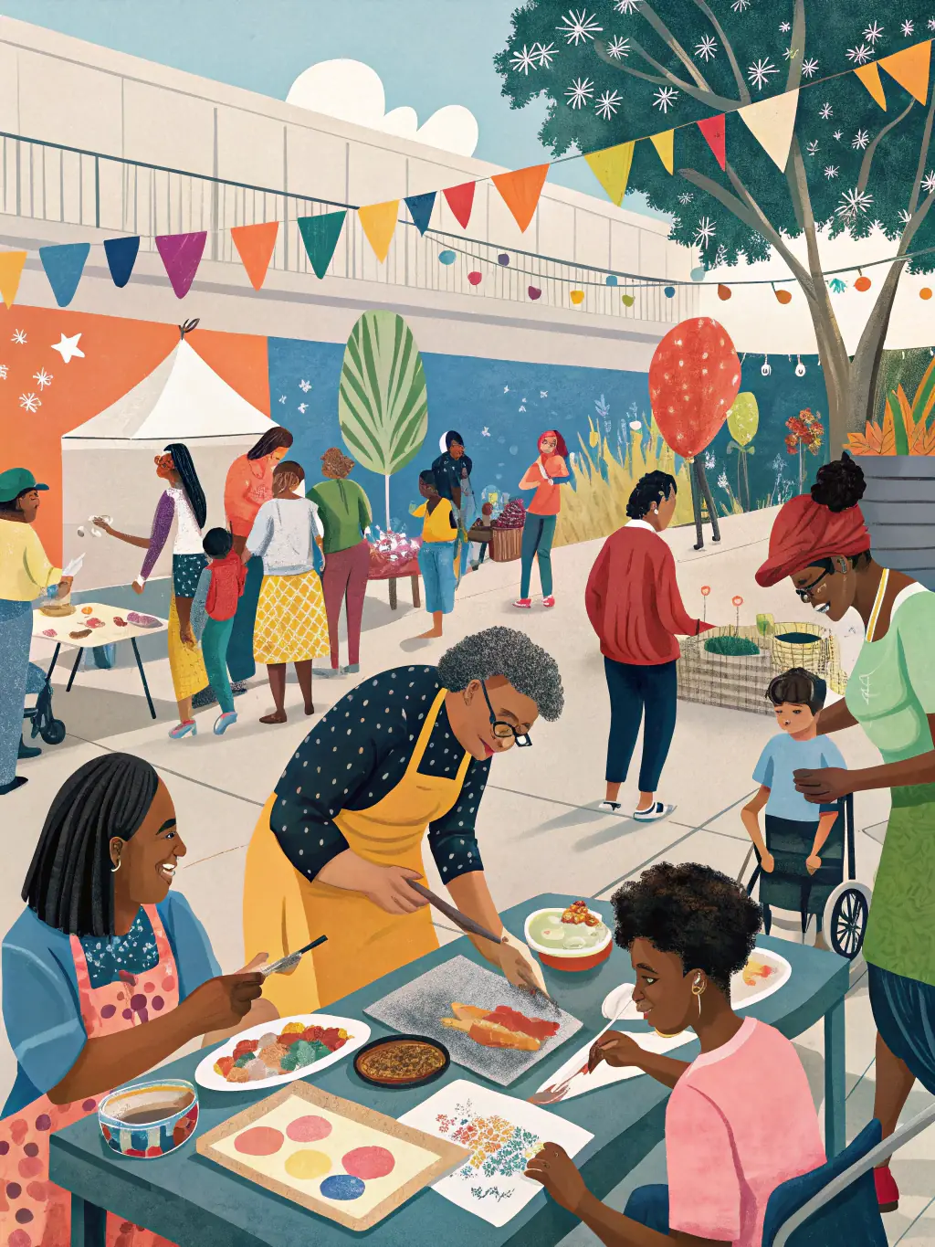 A collage of images representing the diverse activities of PASSAGE A L ART, including workshops, community events, and educational initiatives, showcasing the organization's holistic approach to promoting culture and citizen engagement.