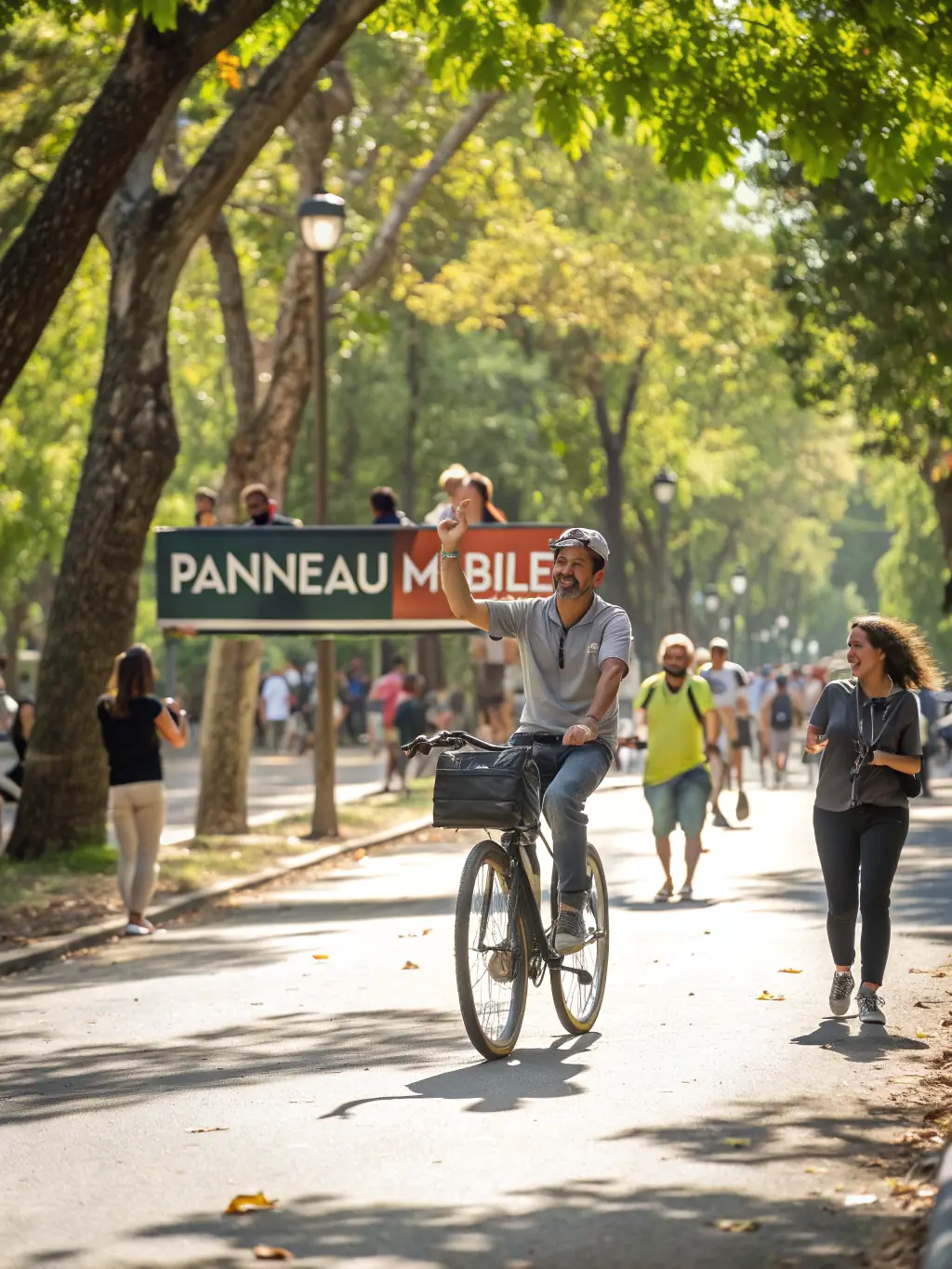 A cyclist participating in a Spring Cycling Festival, with multiple cycling routes, workshops, and social activities.